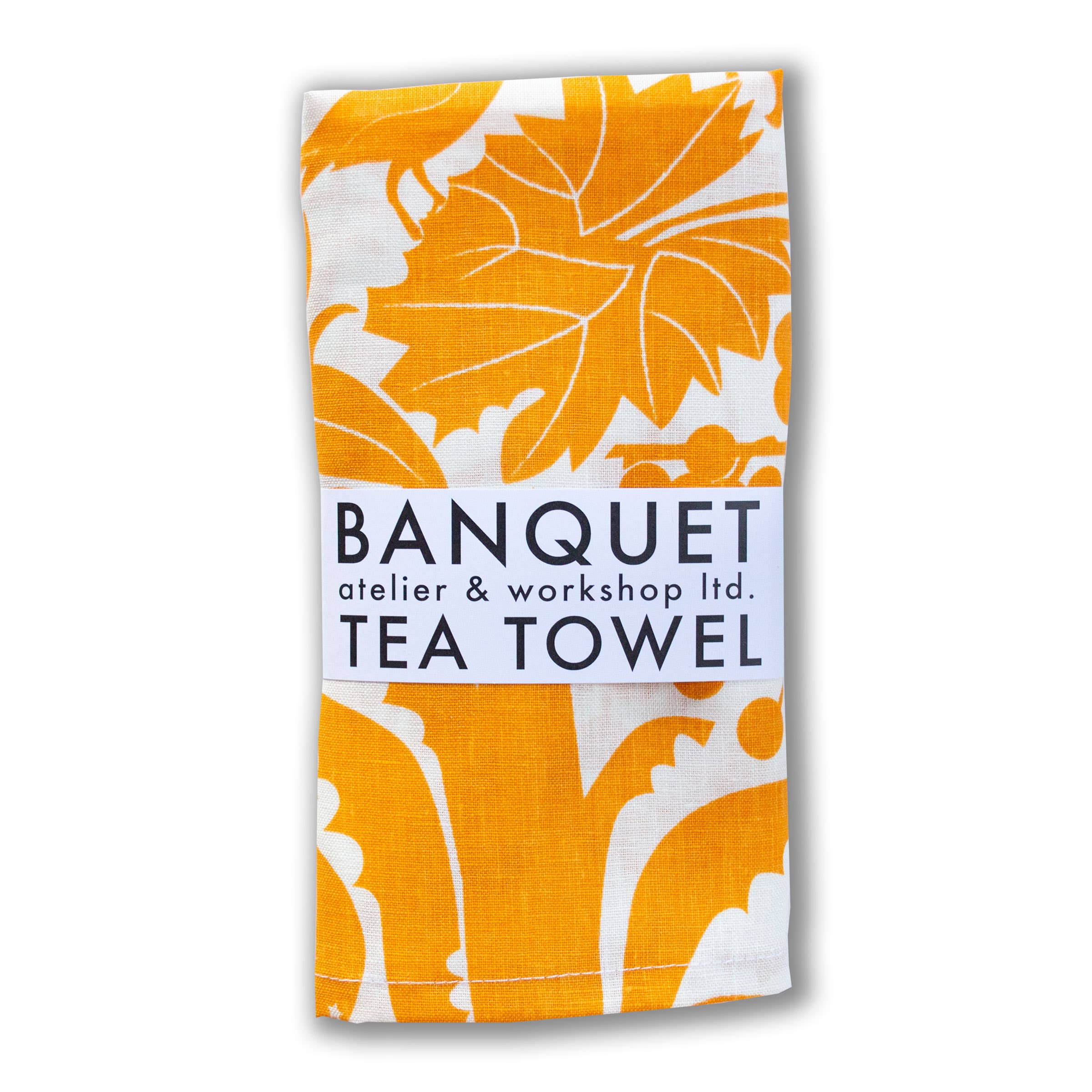 Banquet Workshop - Wholesale Tea Towel - All Linen Marigold-Yellow California Printed Tea Towel0
