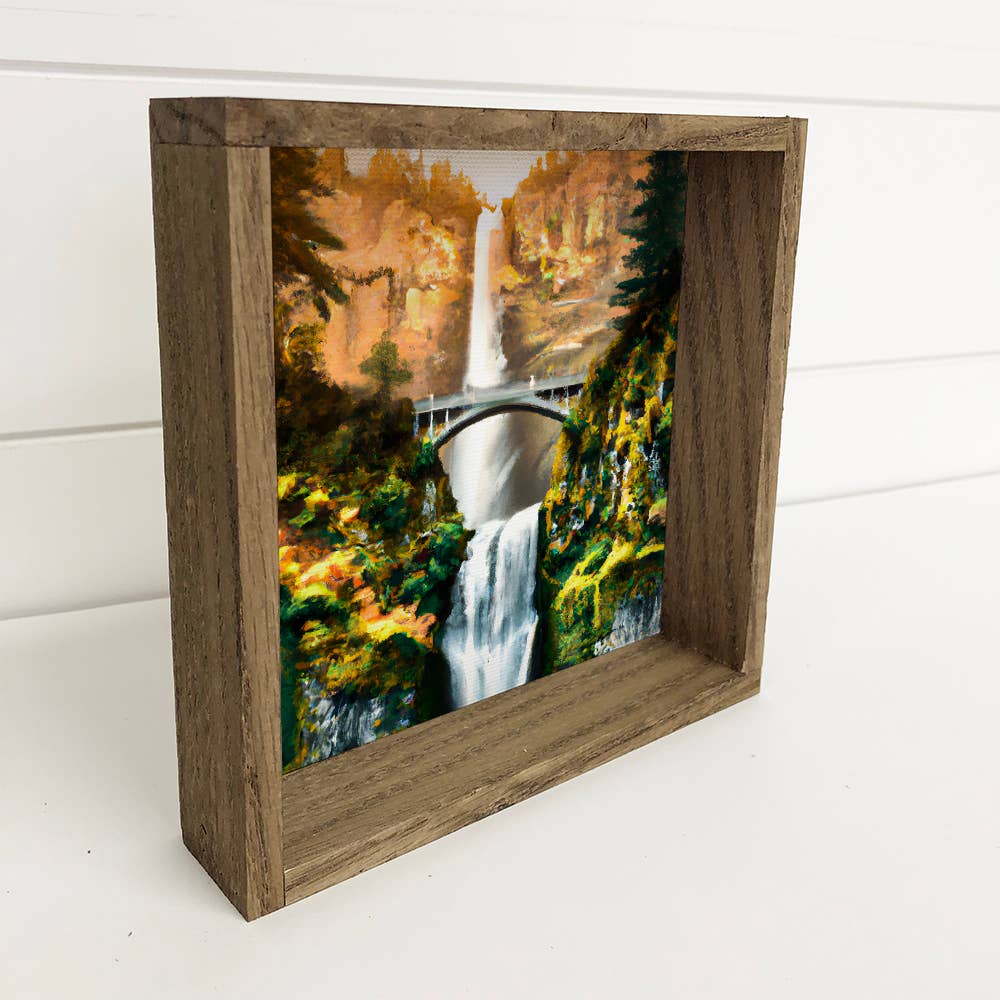 Hangout Home - Wholesale Sign - Multnomah Falls Oregon Based Small Souvenir Framed Sign1