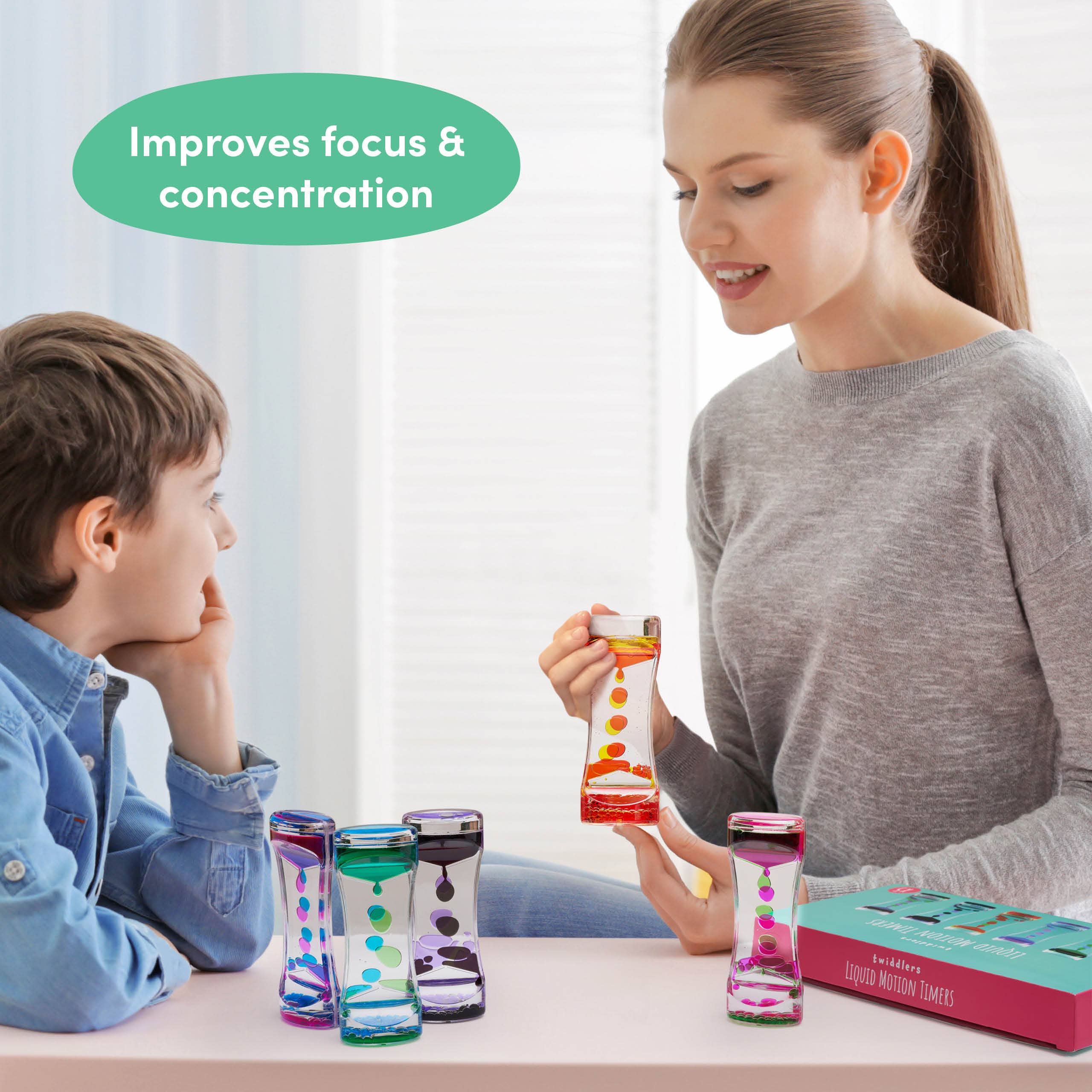 The Twiddlers - Wholesale Fidget Toy - Kids - 5 Sensory Liquid Motion Toy Timers6