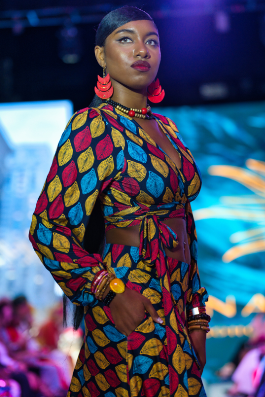 Nina Cheyenne Apparel - Wholesale Top & Skirt Set - Women's - Nadia African Geo Print Skirt Set3