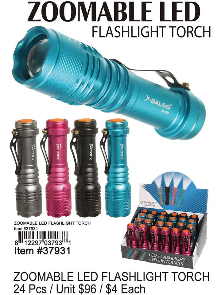 Zoomable LED Flashlight Torch . for wholesale by Puka Creations