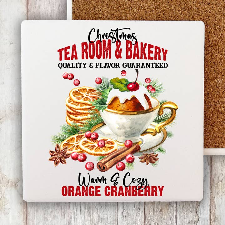 Sous-verre en pierre de Noël pour salon de thé et boulangerie pour la vente par Avery Lane Gifts