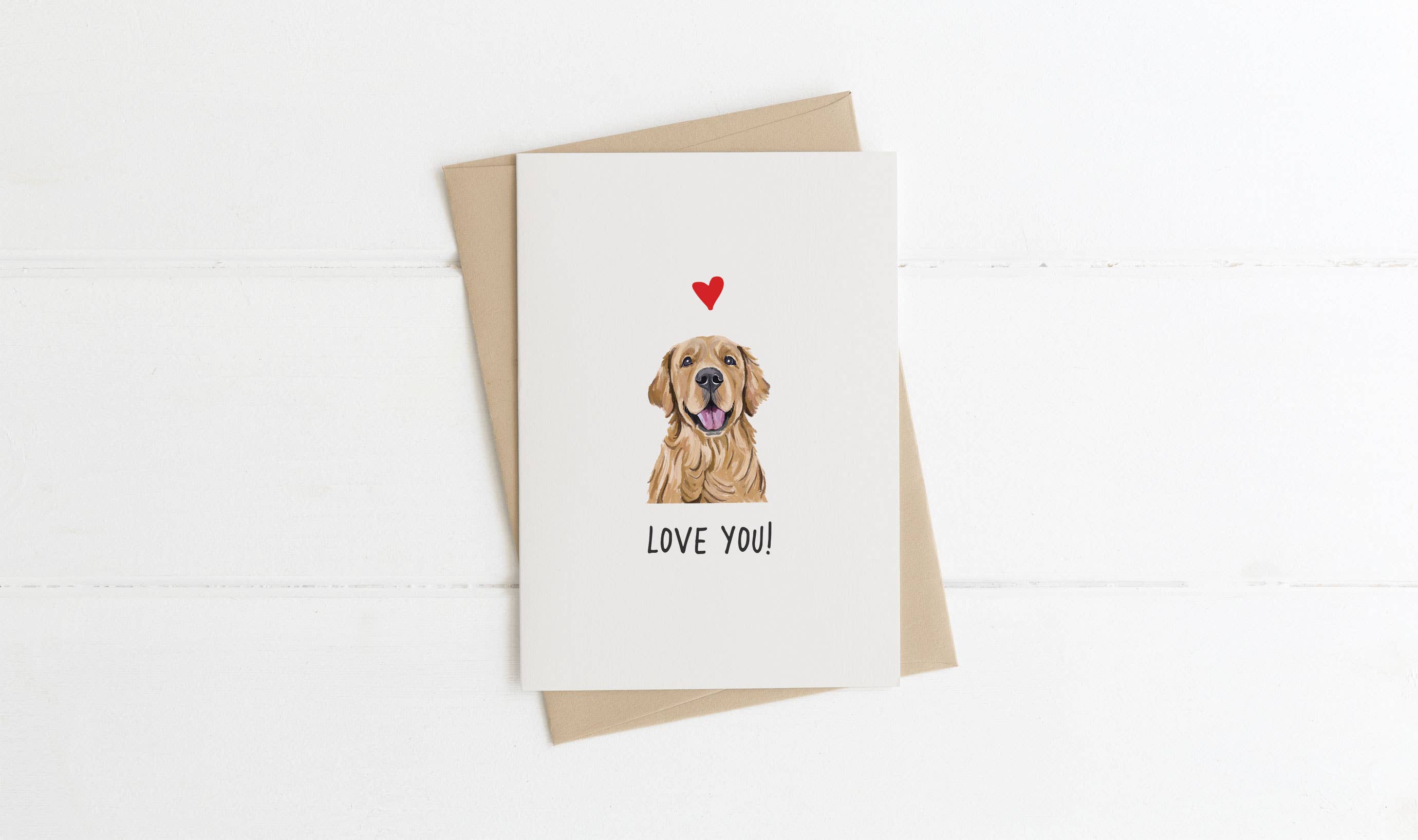Richarts Designs – wholesale Everyday greeting card – A6 Dog card, mini dog cards, love you, from the dog3