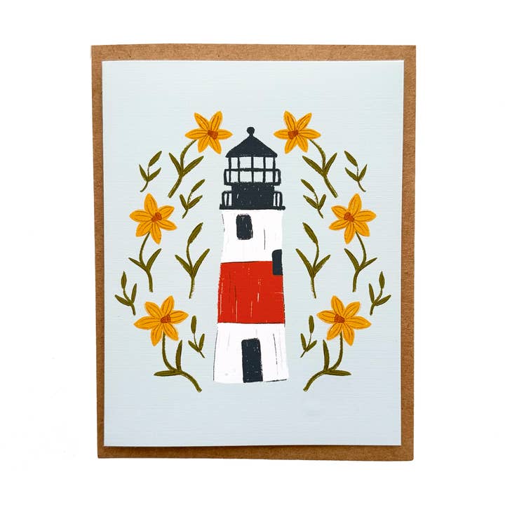 Sankaty Head Lighthouse Card for wholesale by Keegsie Designs