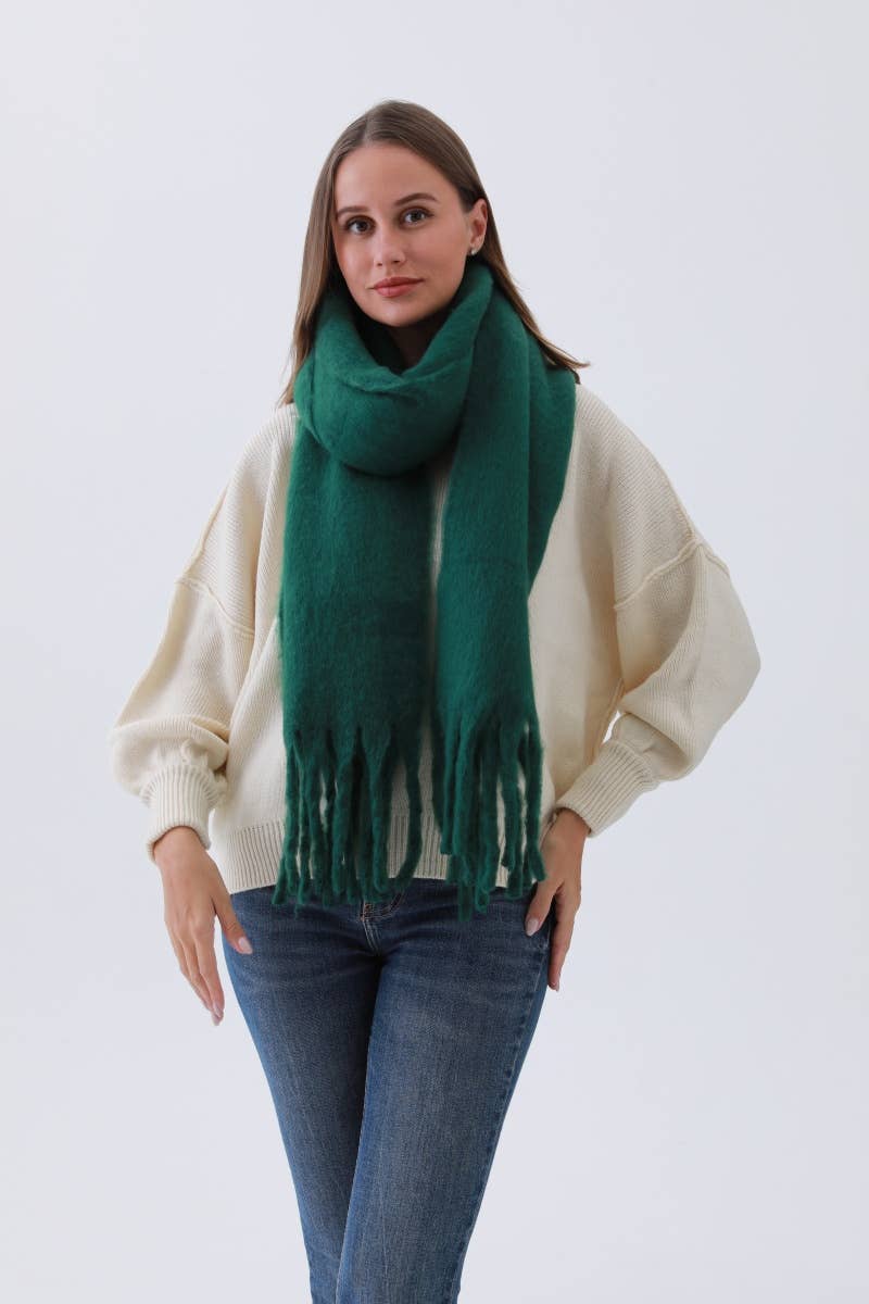 Leto Accessories - Wholesale Scarf - Women's - Cozy Knit Soild Scarf with Tassels - Bestseller!3