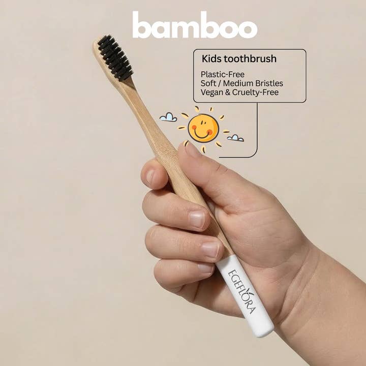 Bamboe tandenborstel voor kinderen – Wit | Milieuvriendelijk & plasticvrij voor wholesale door Egeflora
