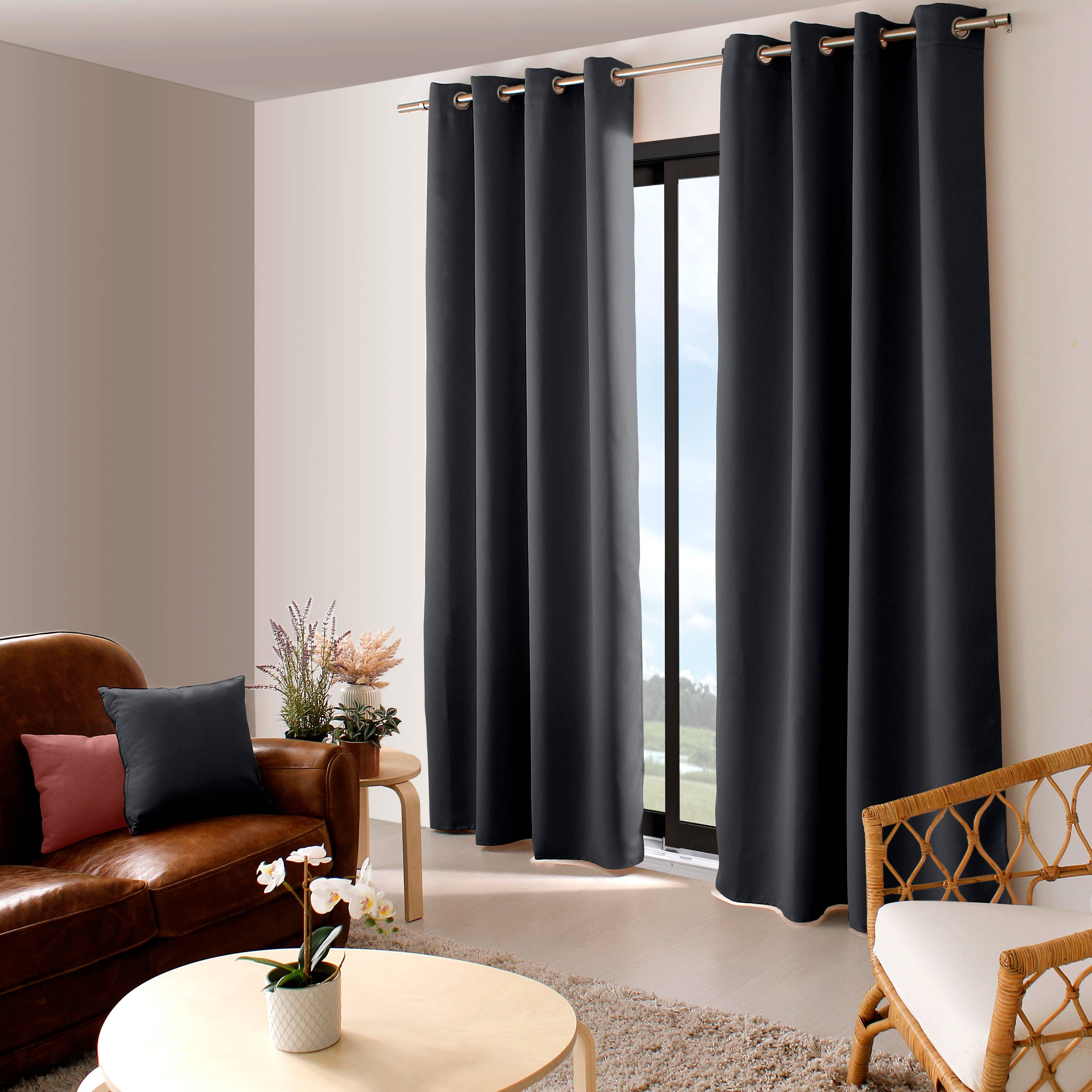 DECOSTARS - CmaDECO - Wholesale Curtain - Blackout Curtain with Grommets, 140x240cm, Liquorice Collection52