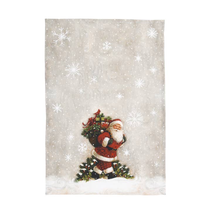 Christmas Woodland Santa Kitchen Towel for wholesale by C&F Home