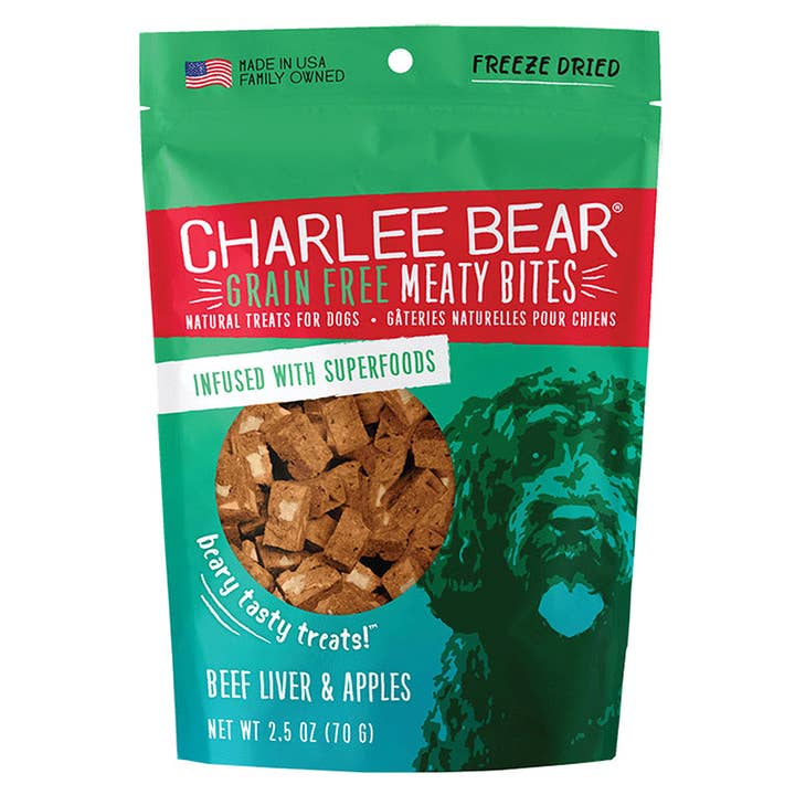 CHARLEE BEAR Meaty Bites Beef Liver w/Apple 2.25oz for wholesale by King Wholesale Pet Goods