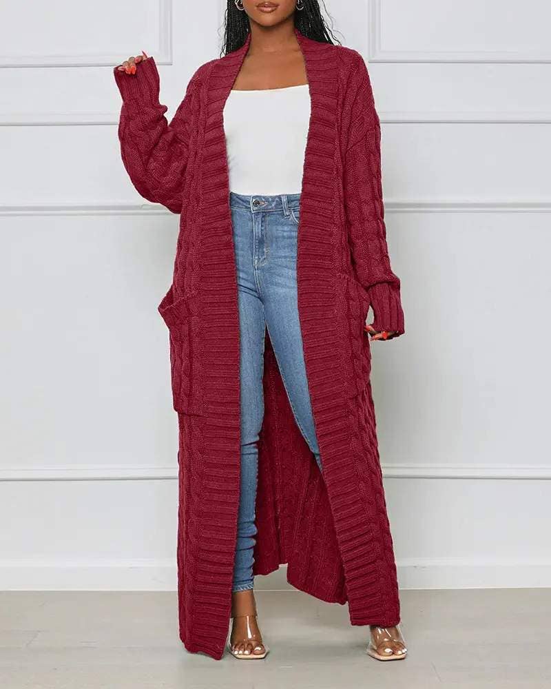 Queen Fashion – Colete - Mulher por atacado – cardigan palangre de malha de cabo frontal aberto14