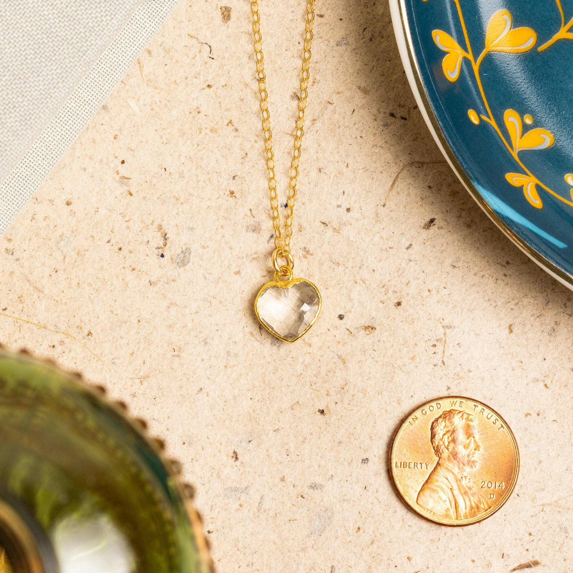 Soul & Little Rose - Wholesale Pendant/Charm Necklace - Quartz Small Heart Pendant Gold Necklace2