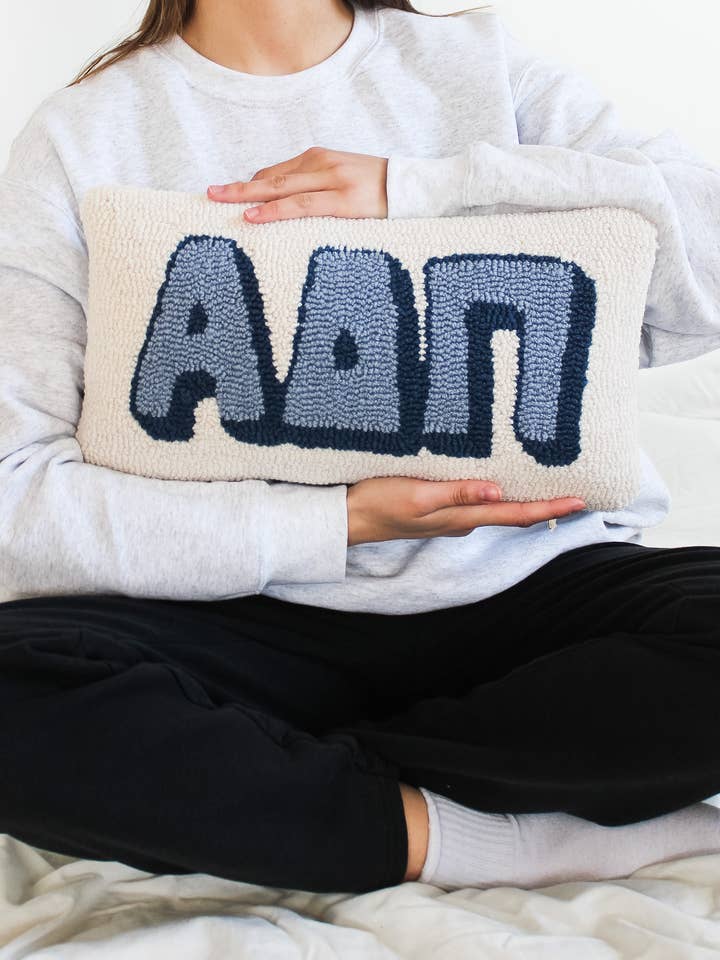 Alpha Delta Pi Sorority Hook Pillow for wholesale by Duo Threads