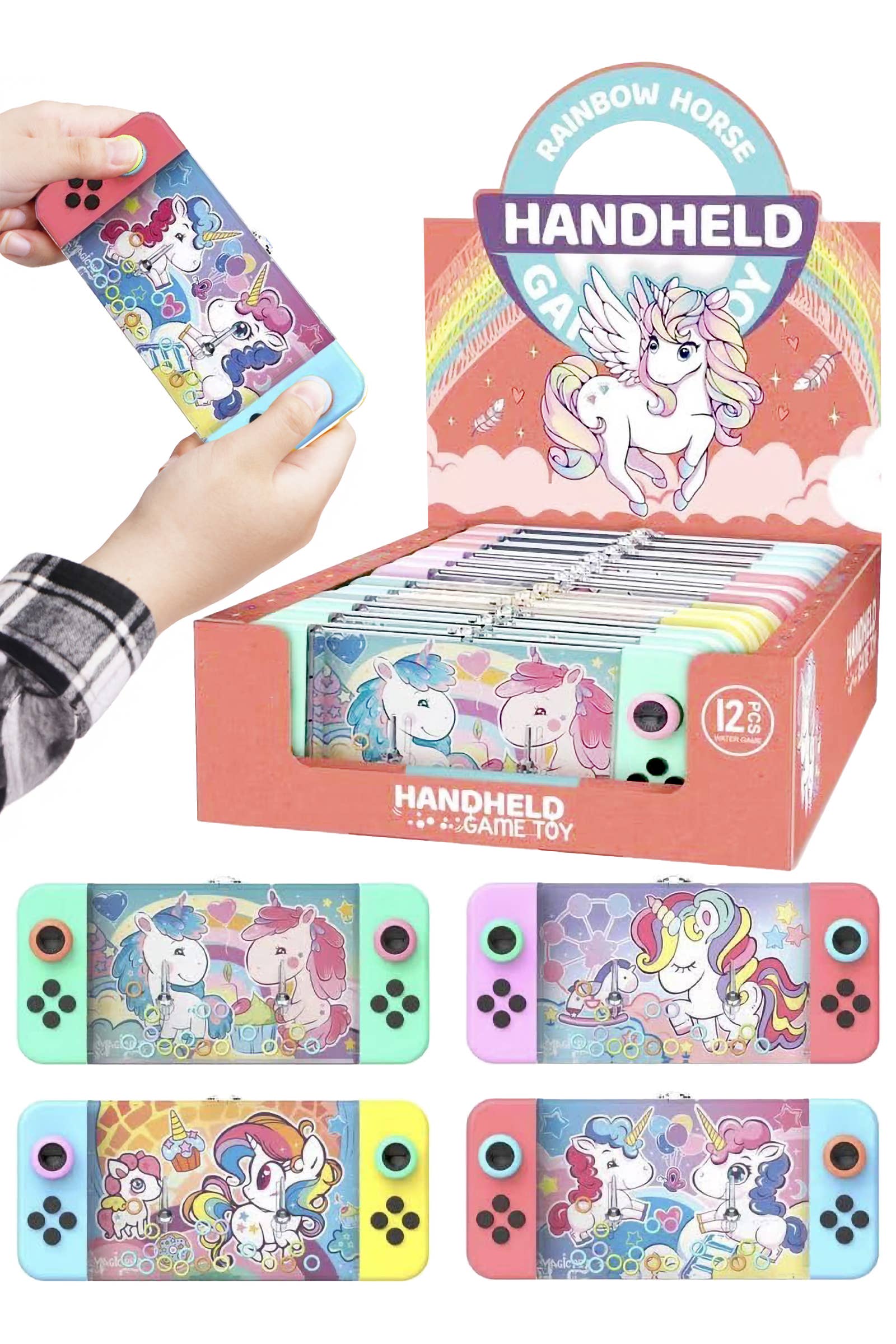 Cap Zone - Wholesale Stacking Rings Game - Baby - Unicorn Joystick Water Ring Toss Game - 12 pcs0