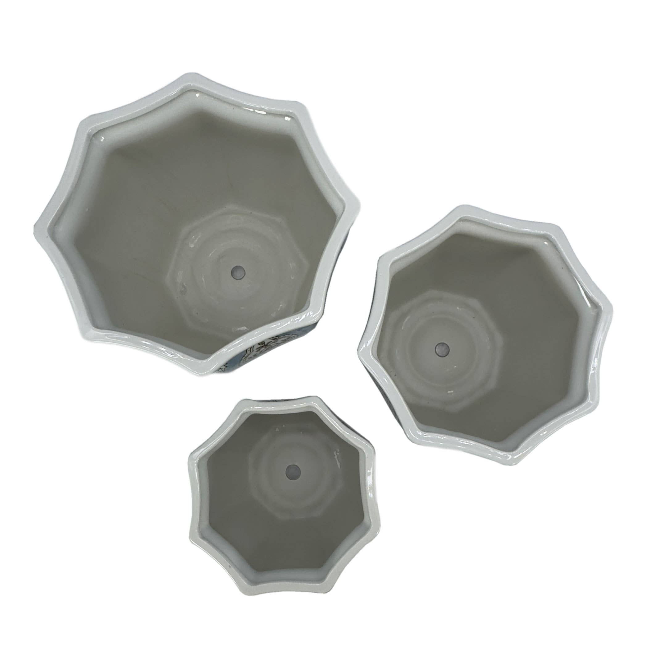 Galt International Company - Vendita all'ingrosso Vasi per piante - Set di 3 vasi per fioriere in ceramica Chinoiserie, 7,5"/10"/13"56