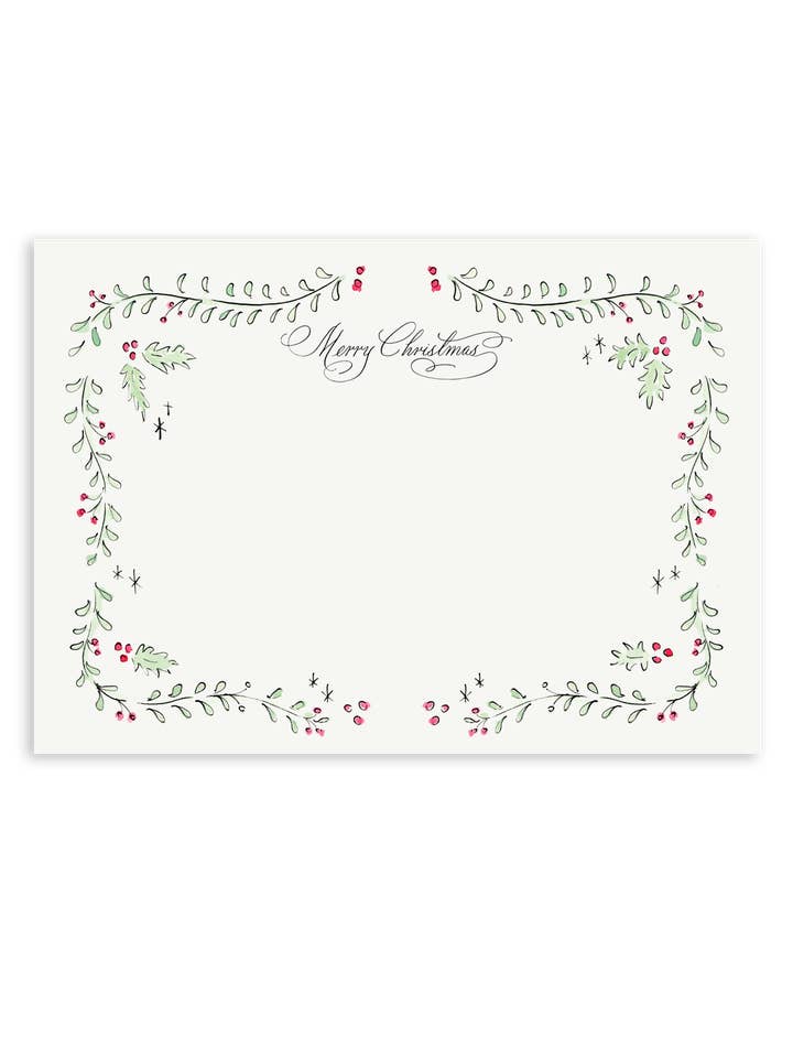 Holly Wreath Stationery Set - Merry Christmas for wholesale by Sarah Writes In Ink