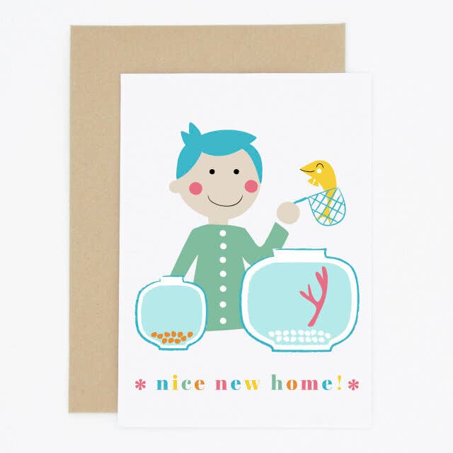 Carte d'accueil New Home Animaux Fish pour la vente par Madame Annie et Fils