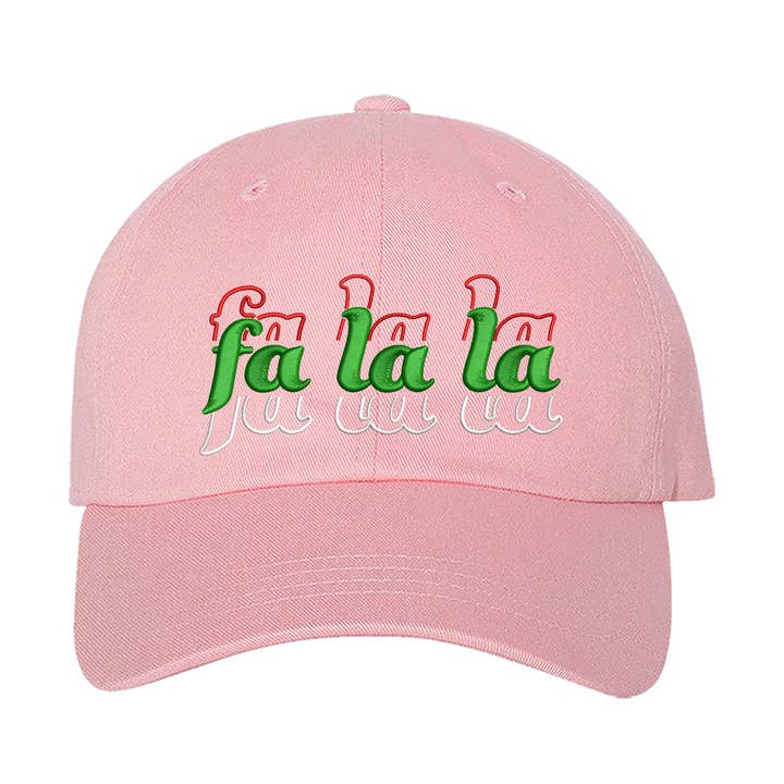 Fa La La Christmas Embroidered Baseball Hat for wholesale by DSY Lifestyle