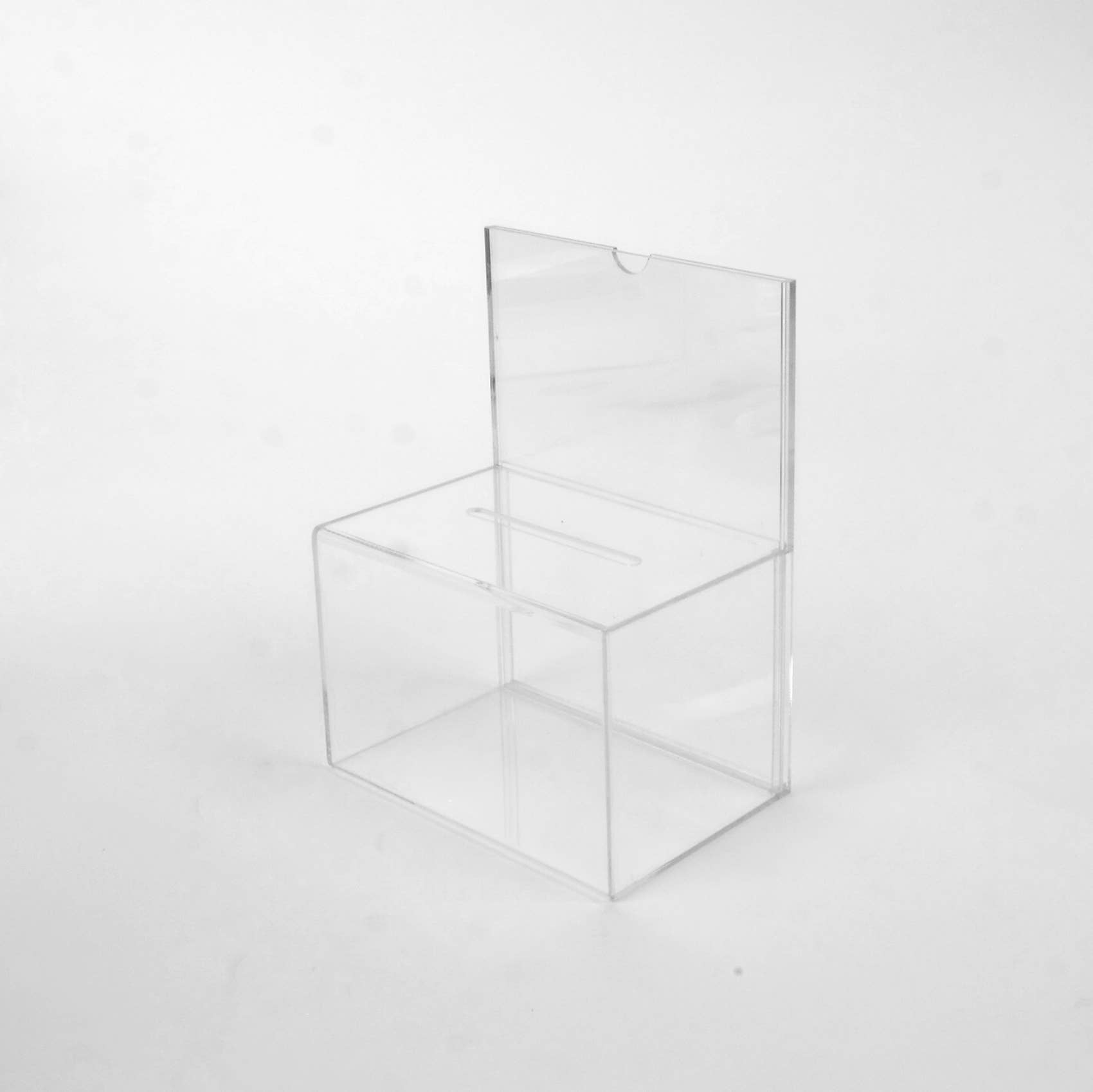 Suburban Sales - Wholesale Decorative Box - Clear Acrylic Ballot Box with Sign Holder0