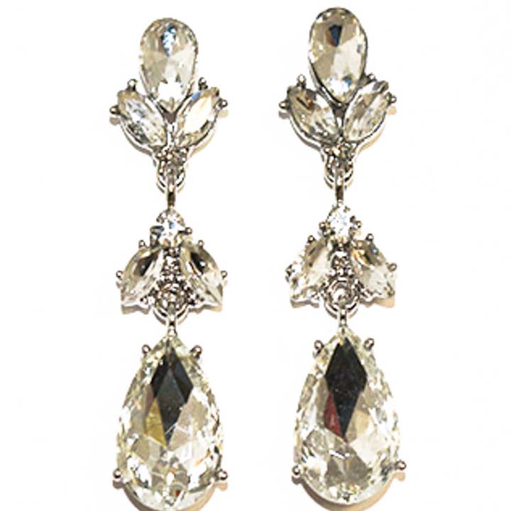 anbfashion - Wholesale Dangle Earrings - ELEGANT TEARDROP STONE EVENING EARRING FE-1251