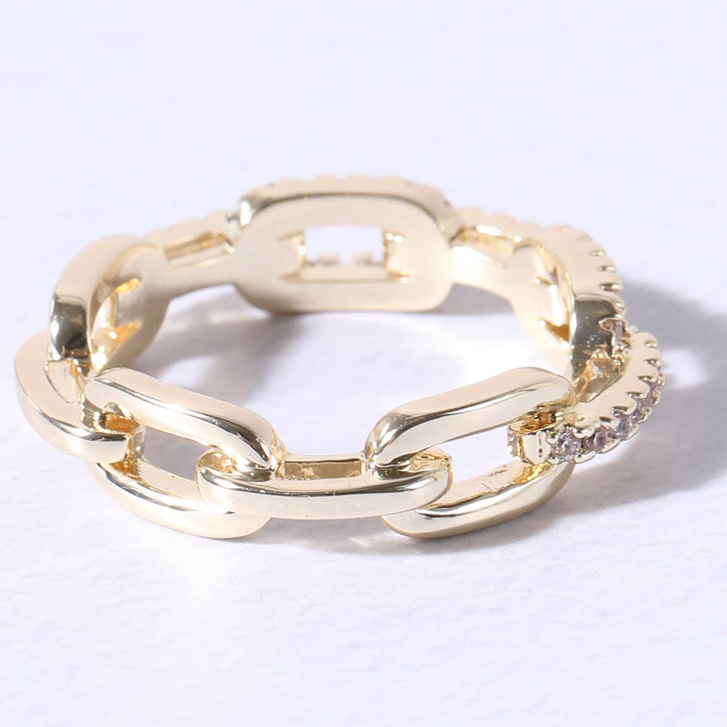 G Chain Link Cubic Zirconia Eternity rings for wholesale on Faire2