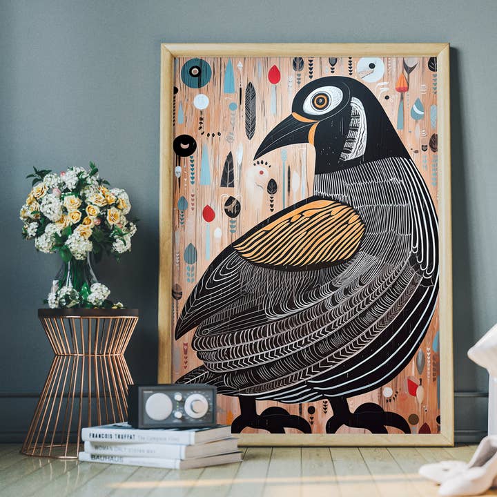 Ink & Drop - Wholesale Art Print - Folk Art Style Bird Print