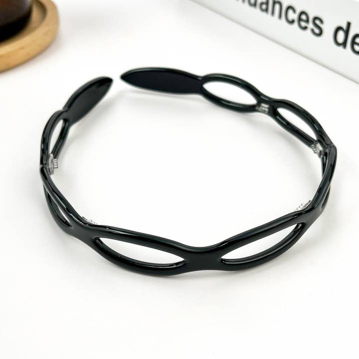 TheDivaSoap - Wholesale Fashion Headband - Women's - Round Hollow Chain Design Acetate Headband