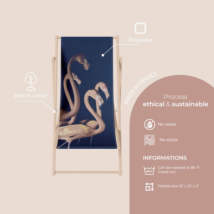 Héritage Studio - Wholesale Outdoor Chair - Sun lounger, animals, tropical, flamingo, beech wood2