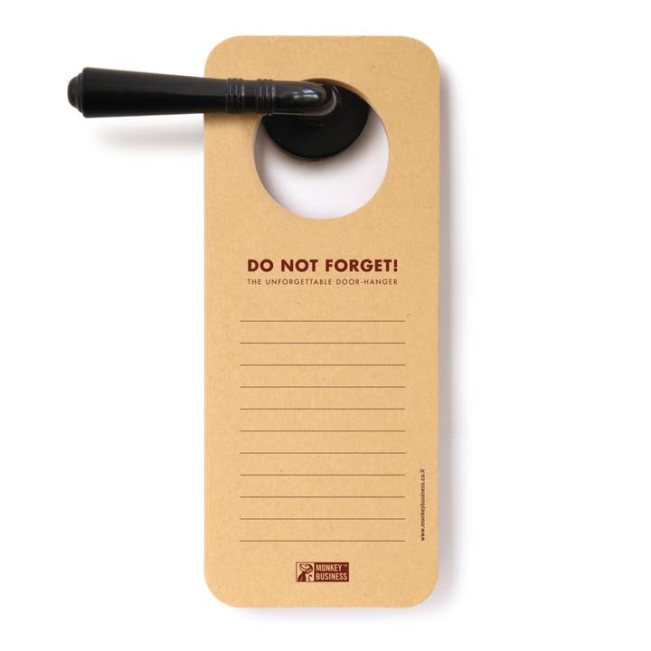 Monkey Business Design USA LLC - Wholesale Door Hanger - Unforgettable Doorhanger | Door Hanging Reminder Pad