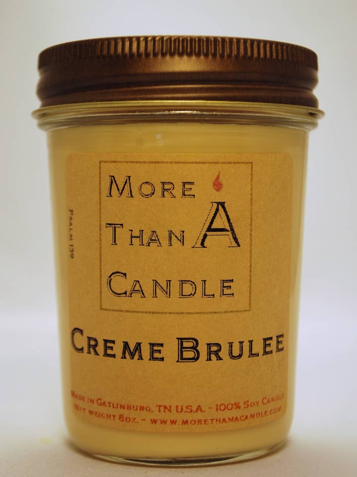 Crème Brulee - 8 oz Jelly Jar for wholesale by More Than Candle