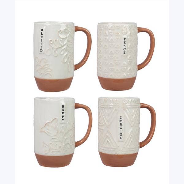 Ceramic Terracotta Inspirational Mugs, Microwave Safe for wholesale by Young's