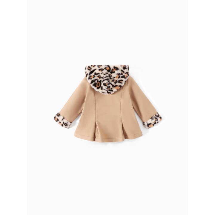 PatPat - Wholesale Coat - Baby - Baby Red Long-sleeve Button Leopard Hooded Wool Blend Coat23