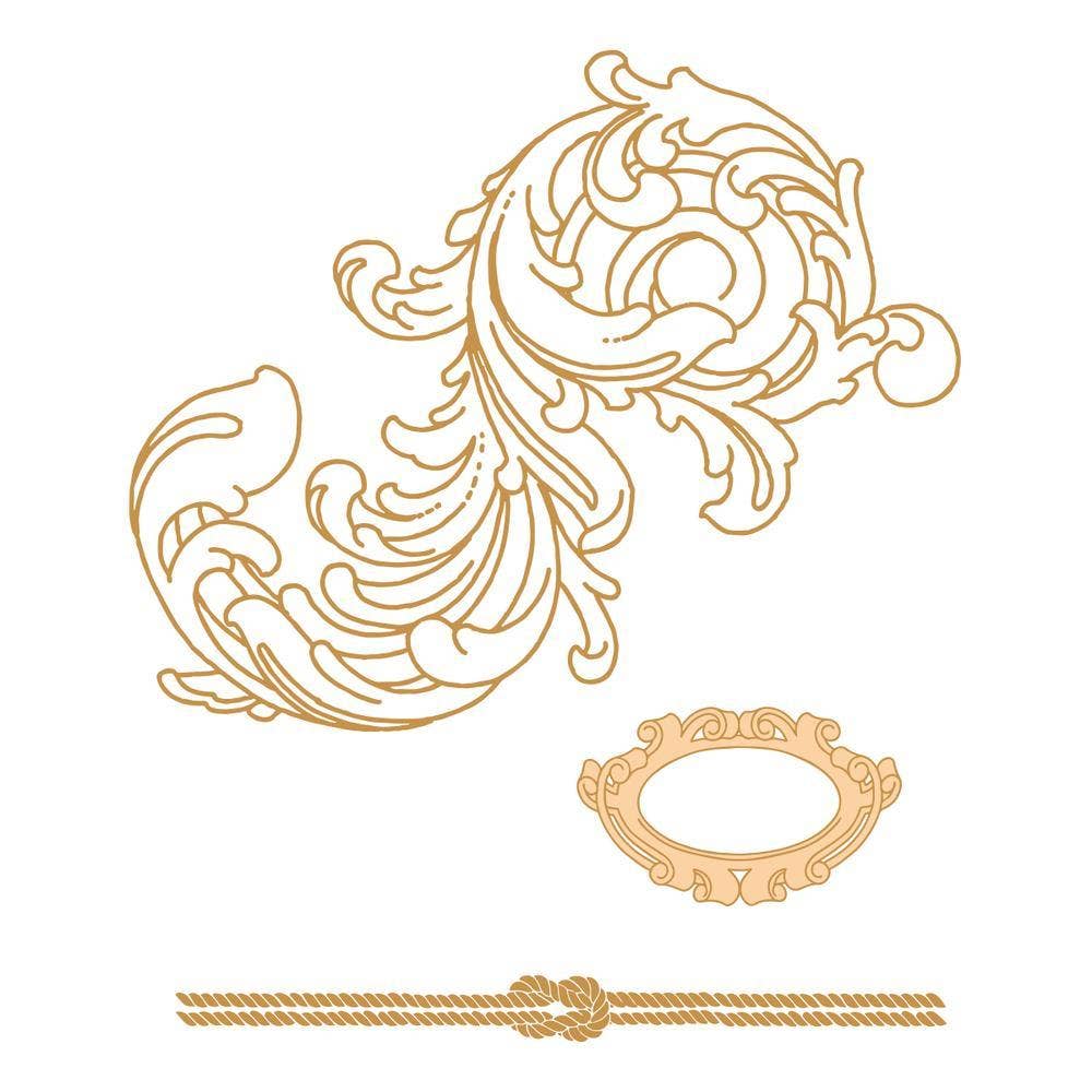 Ecstasy Crafts Distributing - Wholesale Decoratieve stempel - Couture Creations Seaside Girl Seaside Flourish Stempelset0