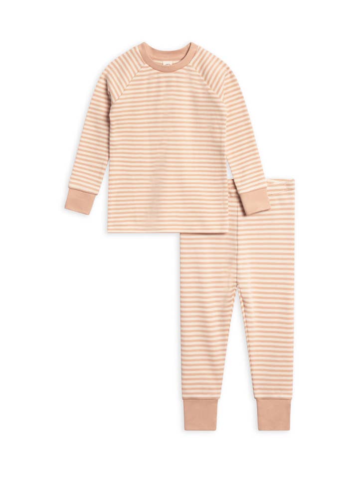 2 Piece Long Sleeve Jammie Set - Stripe Collection for wholesale by Colored Organics