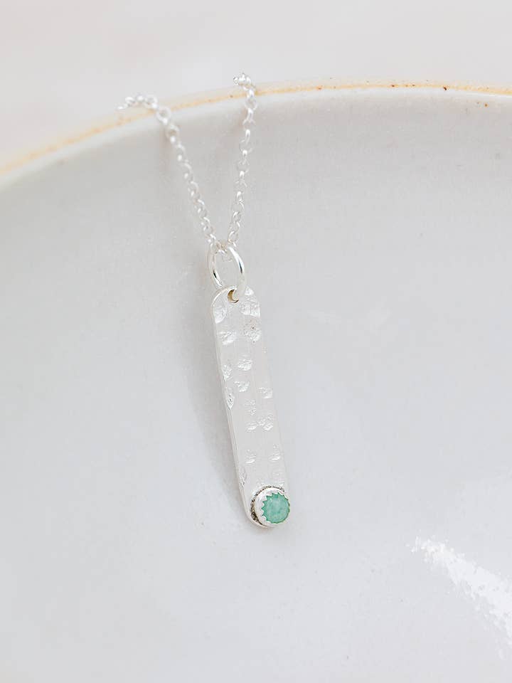 Sterling Silver Small Drop Gemstone Pendant for wholesale by Lucy Kemp Jewellery