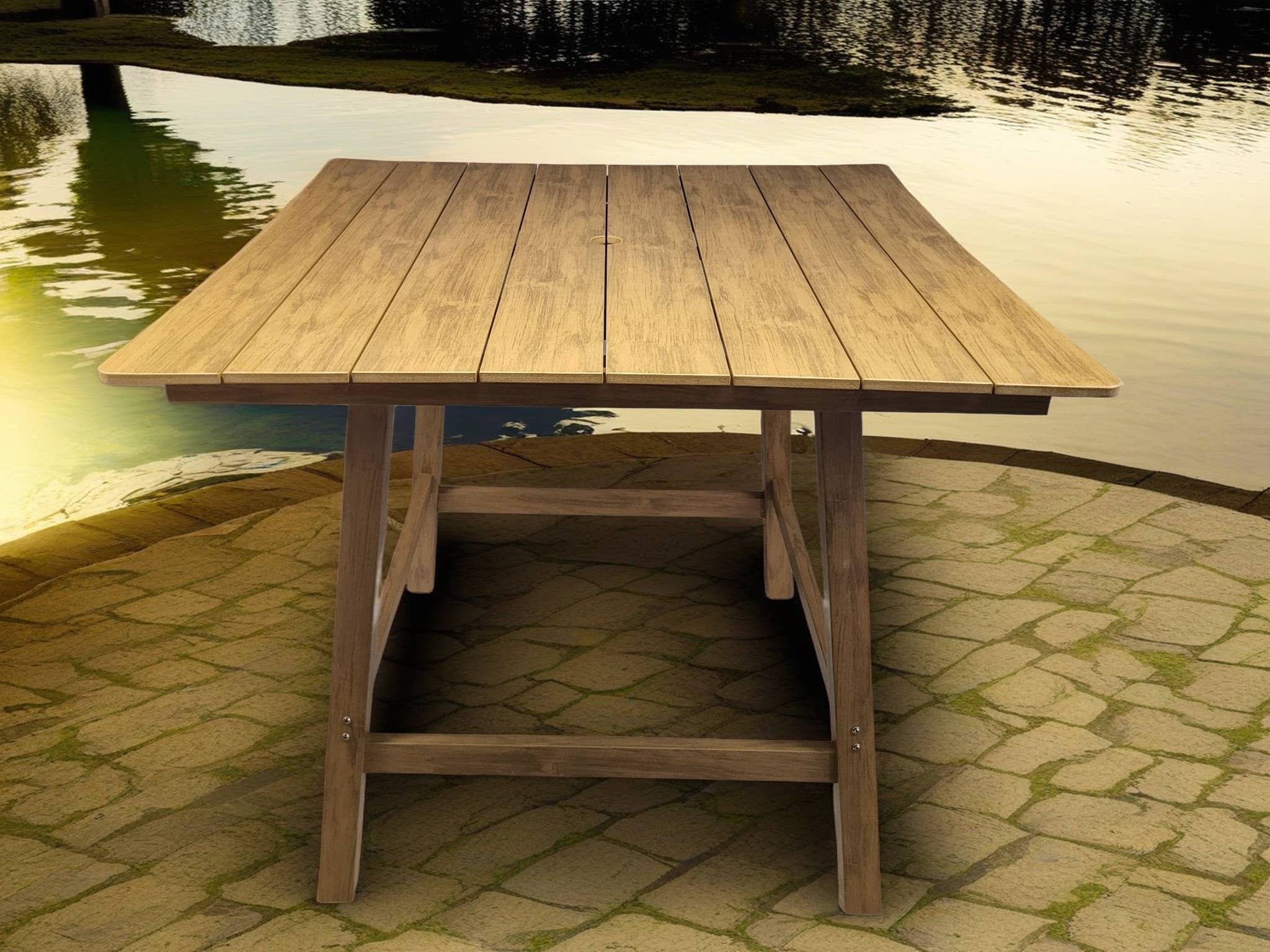 Hinkle Chair Company – Engroshandel Terrassebord – Trækorn Poly - Barbord - Teak1