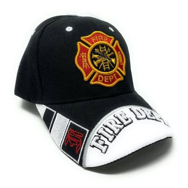 Gorra Bordada del Departamento de Bomberos (Negra o Azul) para venta al por mayor de SkullJewelry.com