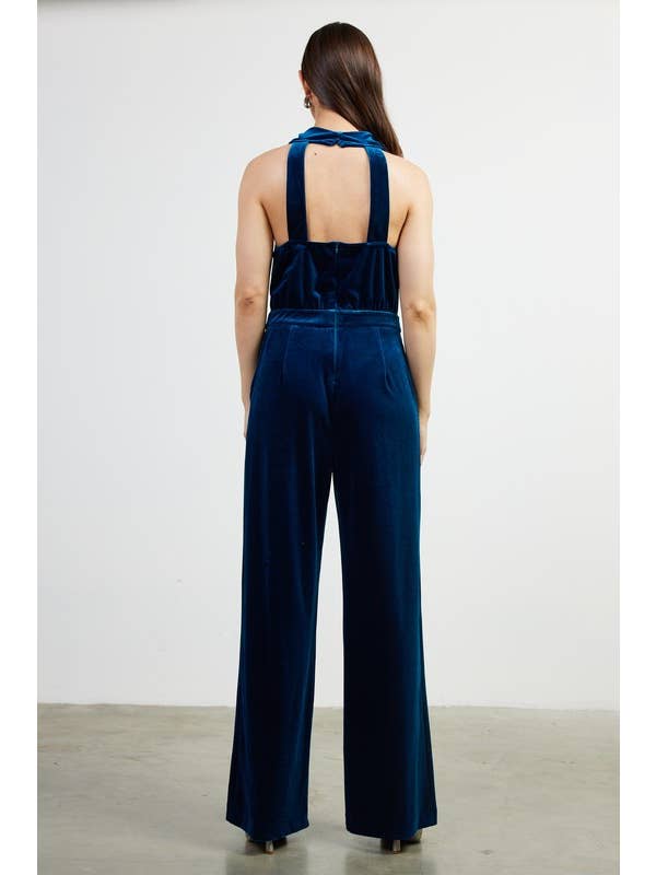 SKIES ARE BLUE - Wholesale Jumpsuit - Women's - Velvet Halter Jumpsuit
2