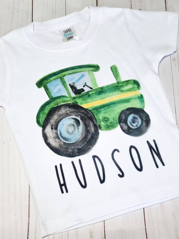 Watercolor Tractor Shirt for wholesale by The Sweet Oak Boutique