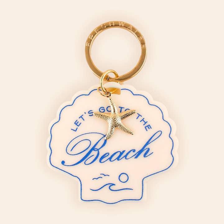 Beach Seashell Charm Keychain for wholesale by Freshwater Curated Goods