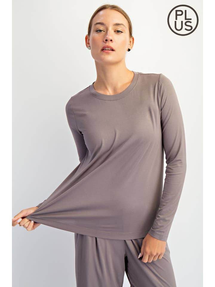 Rae Mode - Wholesale Lounge Top - Women's - PLUS SIZE VISCOSE MODAL LONG SLEEVE TOP7