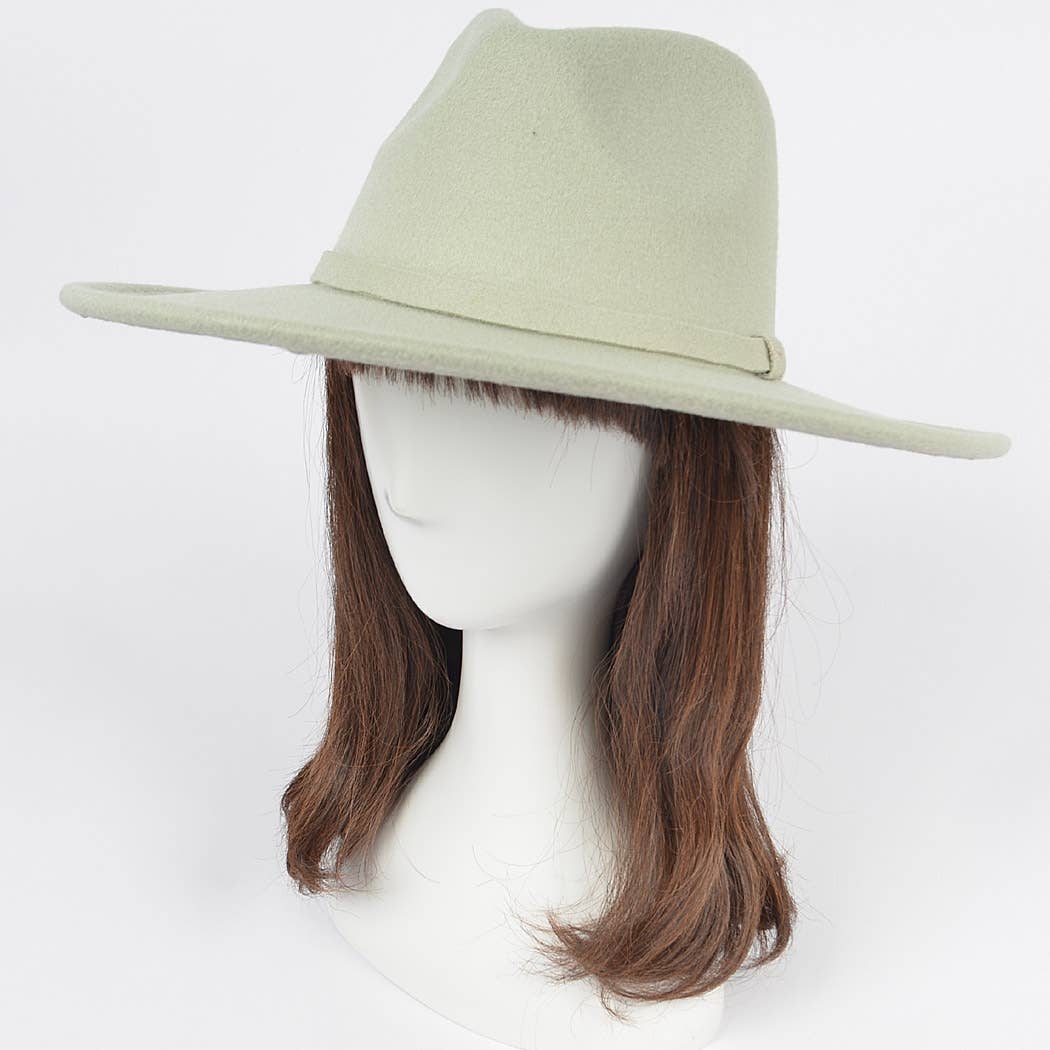 3AM BY H&D ACCESSORIES - Wholesale Fedora - Women's -  Faux Wool Leo Band Fedora Hat7