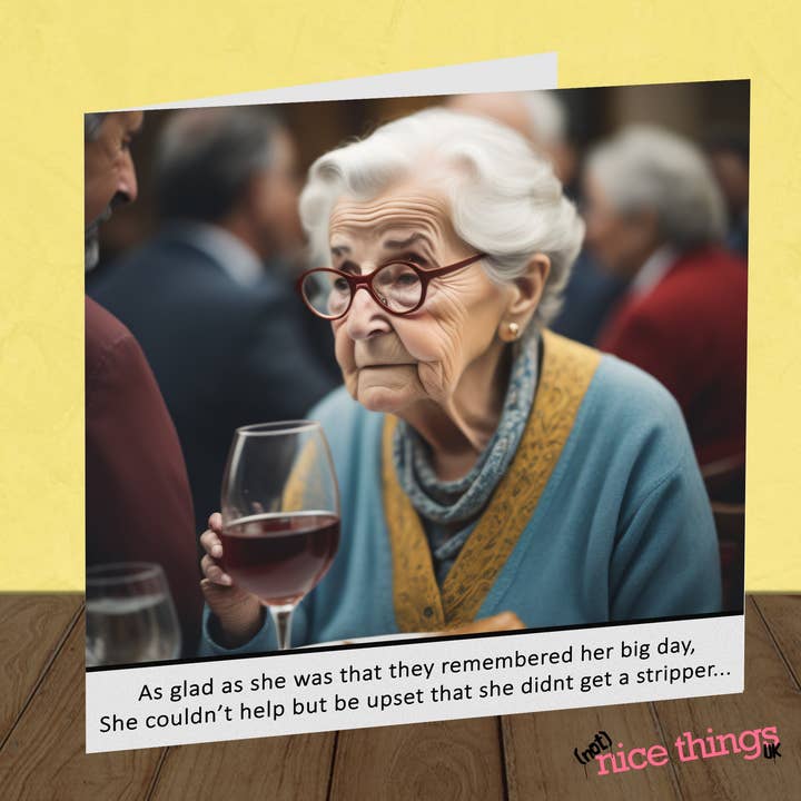 NotNiceThings - Vendita all'ingrosso Biglietti di auguri - Biglietto di auguri di compleanno con scritta «I Wanted a Stripper», divertente biglietto per lei