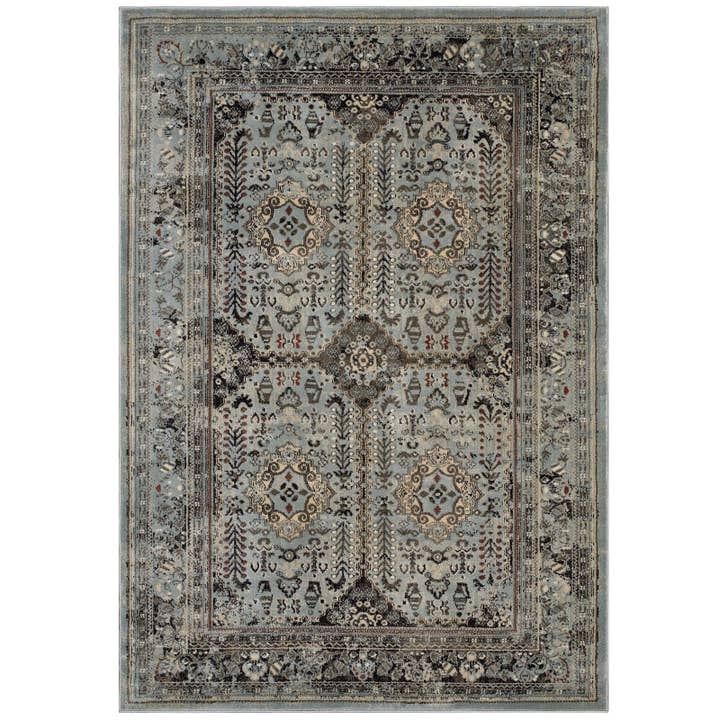 Enye Distressed Vintage Floral Lattice 8x10 Area Rug for wholesale by Modway