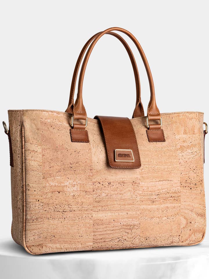 Natural Cork Woman Briefcase for wholesale by StudioCork