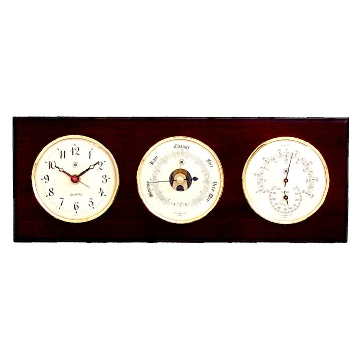 BeyBerk International - Wholesale Wall Clock - Quartz Clock, Barometer and Thermometer with Hygrometer