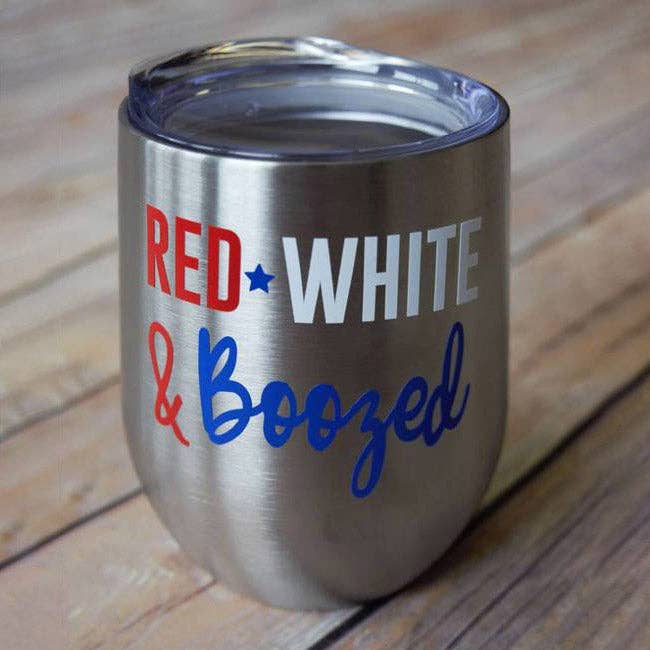 Red White & Boozed Wine Tumbler for wholesale by Sweet Caroline Boutique
