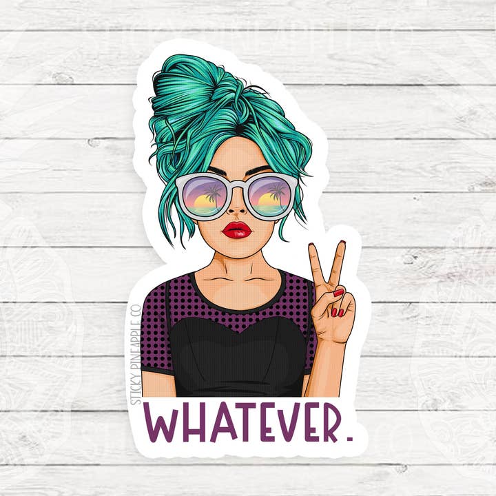 Wat dan ook. Pin-up sticker | matte sticker | weerbestendige sticker | Pin-up sticker | Sticker voor laptop, beker, waterfles en meer! voor wholesale door Sticky Pineapple Co
