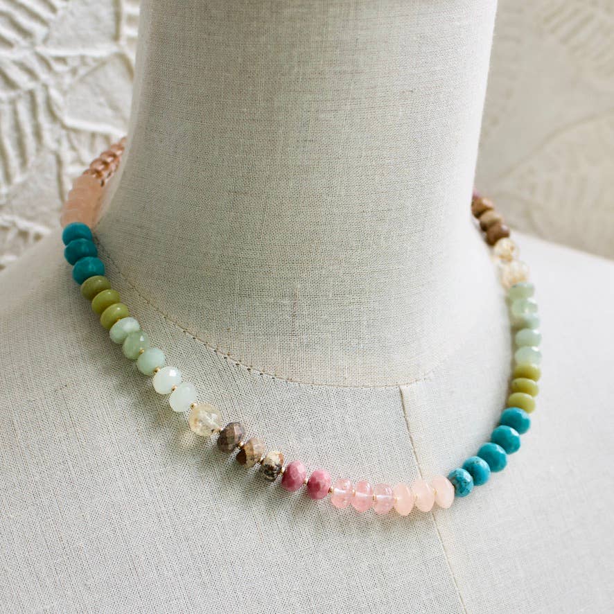 a.v. max – Colar com missangas/pérolas por atacado – Colar Gemma Medium Rondelle|16 Combinações de Pedras9