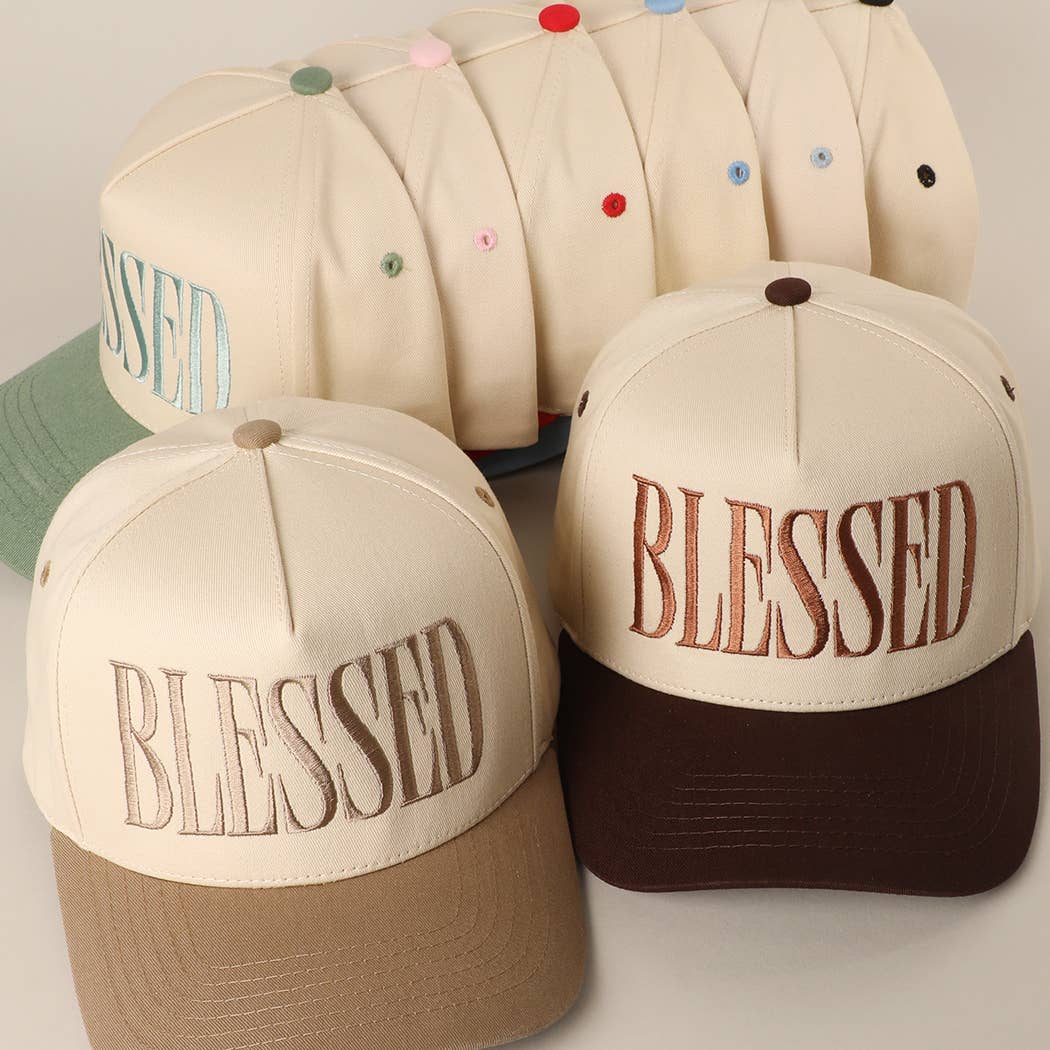 Fashion City – Engroshandel Trucker hat - Unisex – BLESSED Broderet Baseballkasket7