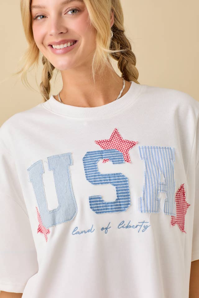 Main Strip - Wholesale Tank Top - Women's - USA Patchwork Oversized Boxy Shirt
